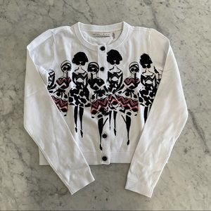 Alice & Olivia Ruthy Stace Knit Cotton Cardigan XS